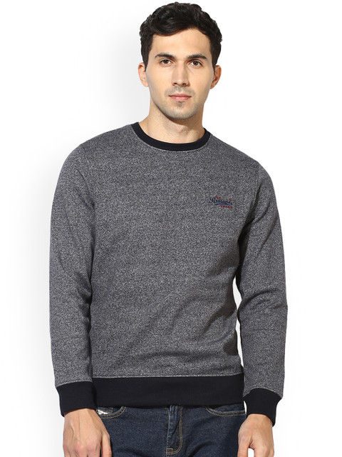 

Red Tape Men Charcoal Self Design Sweatshirt