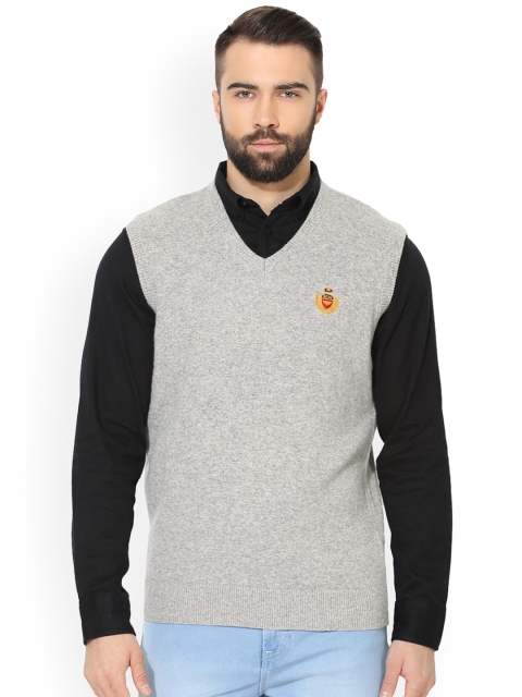 

Red Tape Men Grey Solid Sweater Vest
