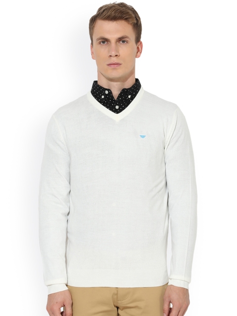 

Red Tape Men Off-White Solid Pullover