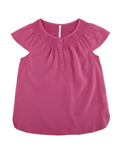 

POPPERS by Pantaloons Girls Pink Solid A-Line Top