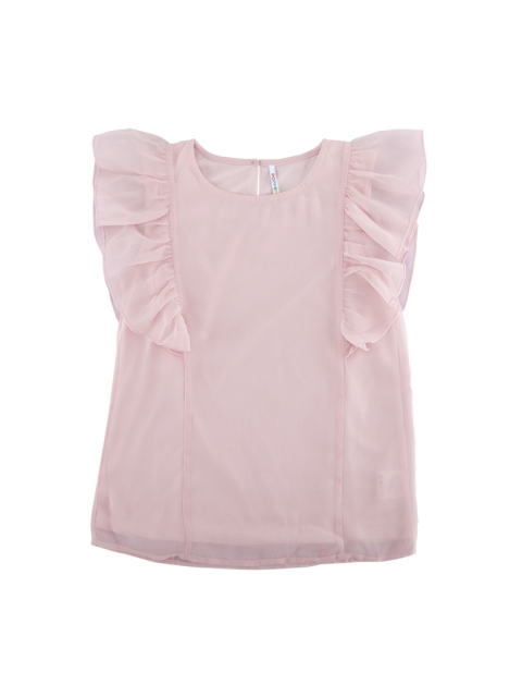 

POPPERS by Pantaloons Girls Pink Solid Top