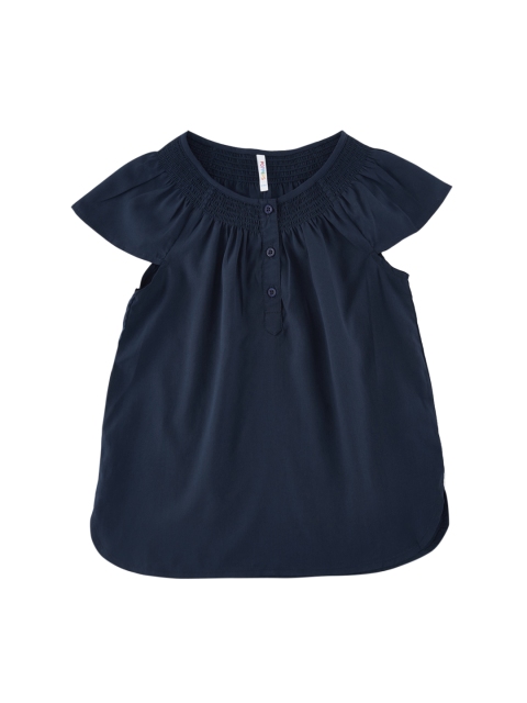 

POPPERS by Pantaloons Girls Navy Blue Solid Top