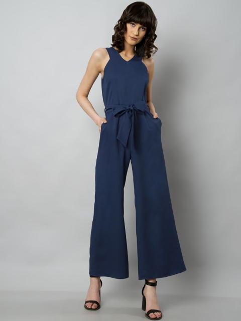 

FabAlley Women Navy Blue Solid Basic Jumpsuit