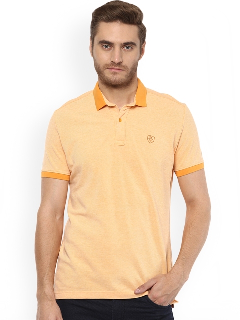 

Mufti Men Peach-Coloured Solid Polo Collar T-shirt