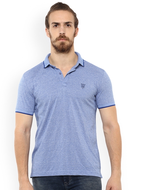 

Mufti Men Blue Solid Polo Collar T-shirt