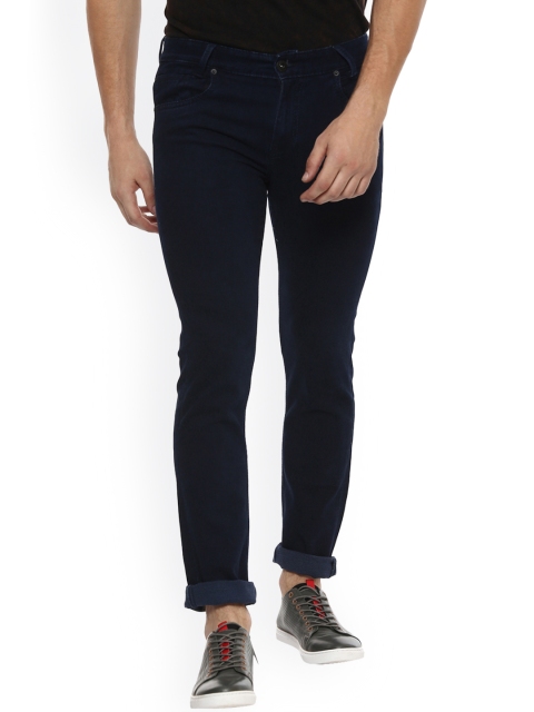 

Mufti Men Navy Blue Straight Fit Mid-Rise Clean Look Stretchable Jeans