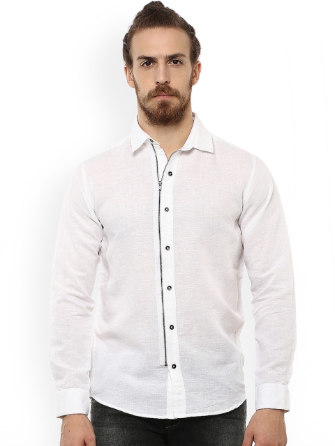 

Mufti Men White Slim Fit Solid Casual Shirt