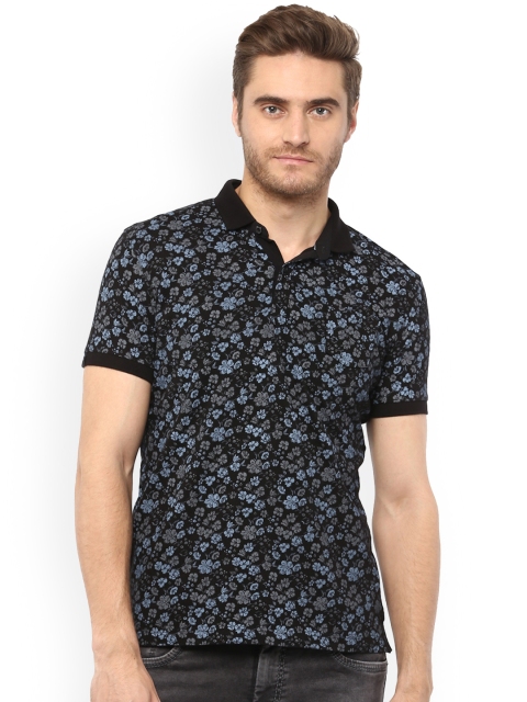 

Mufti Men Black Printed Polo Collar T-shirt