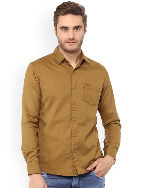 

Mufti Men Khaki Slim Fit Solid Casual Shirt