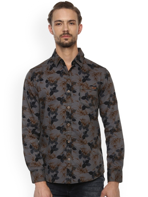 

Mufti Men Grey Slim Fit Floral Print Casual Shirt