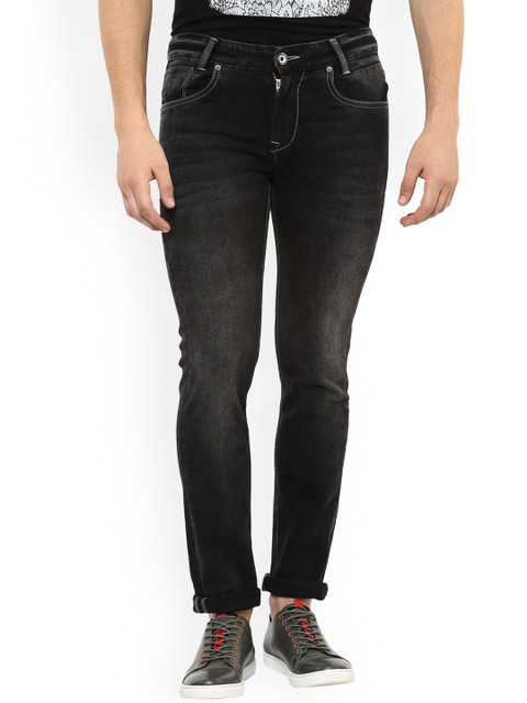 

Mufti Men Black Straight Fit Mid-Rise Clean Look Stretchable Jeans