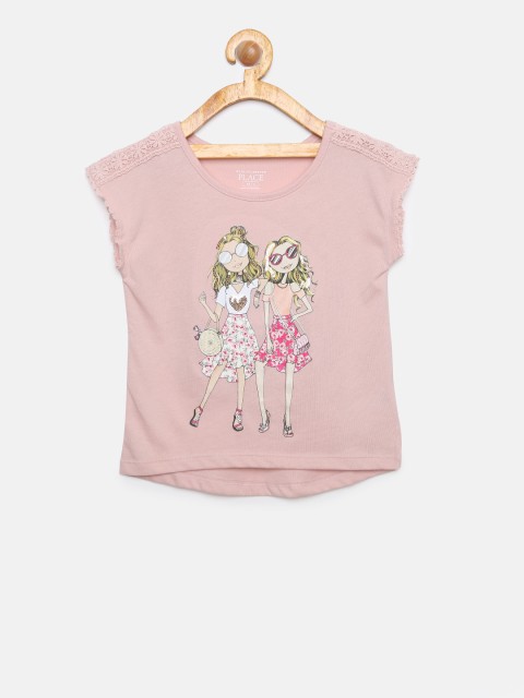 

The Childrens Place Girls Pink Printed Pure Cotton Top