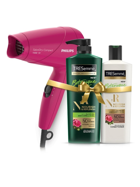 

TRESemme Set of Nourish & Replenish Shampoo & Conditioner with Philips Hair Dryer, Pink