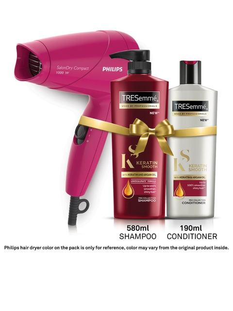 

TRESemme Keratin Smooth Shampoo & Conditioner Set with Philips Hair Dryer, Black