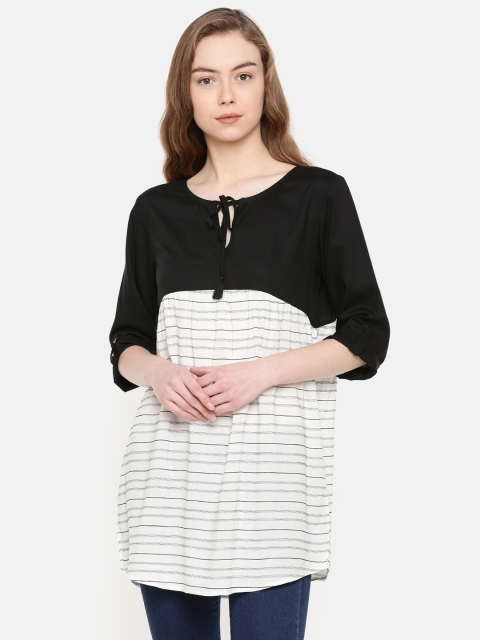 

IDK White & Black Striped Tunic