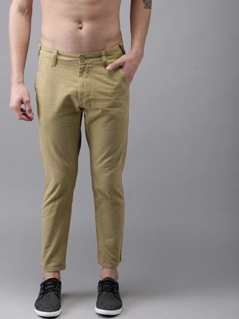 

Moda Rapido Men Khaki Slim Fit Solid Cropped Chinos