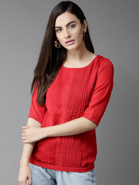 

HERE&NOW Women Red Solid Top