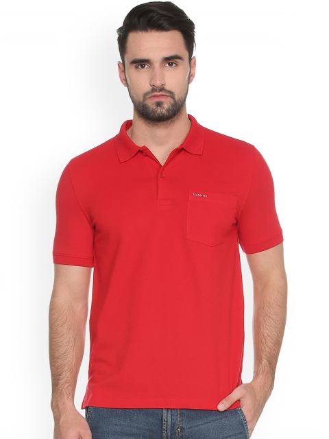 

Van Heusen Men Red Solid Polo Collar T-shirt