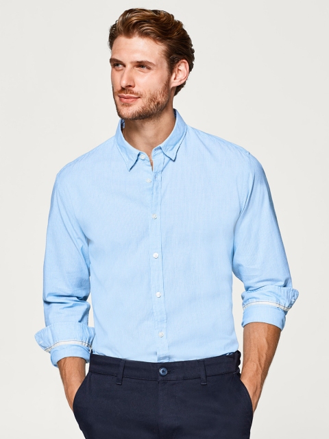 

ESPRIT Men Blue Slim Fit Striped Casual Shirt