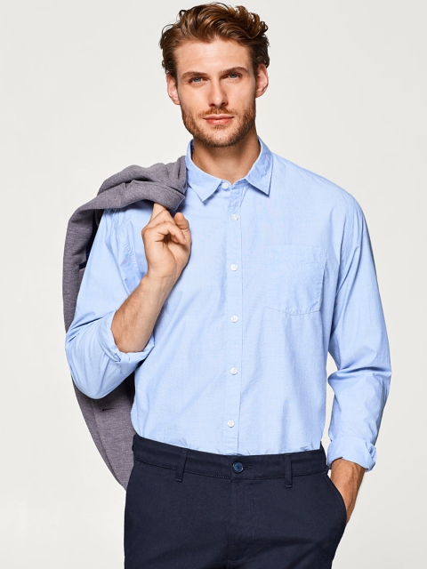 

ESPRIT Men Blue Slim Fit Solid Casual Shirt
