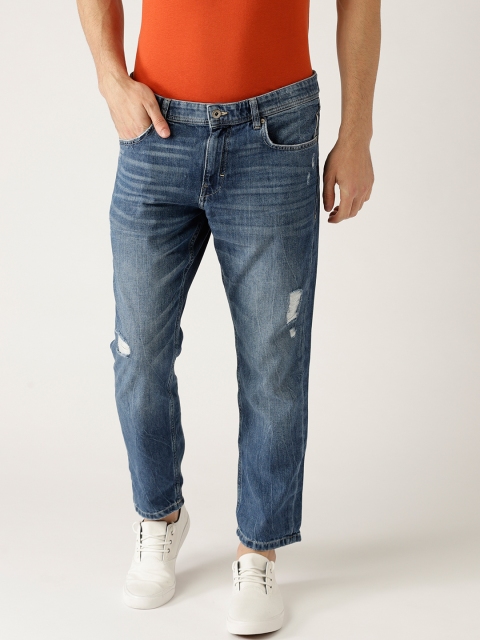 

ESPRIT Men Blue Slim Fit Mid-Rise Low Distress Jeans