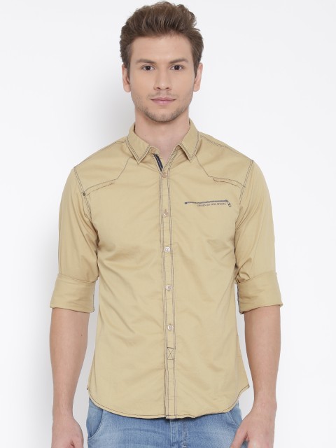 

SPYKAR Men Khaki Slim Fit Casual Shirt