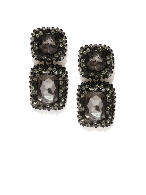 

Crunchy Fashion Black Square Drop Earrings