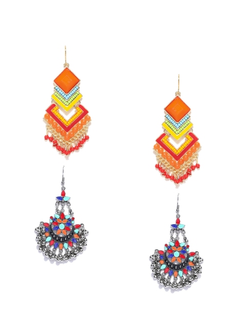 

Crunchy Fashion Pack of 2 Drop Earrings, Multi