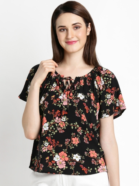 

Honey by Pantaloons Women Black Printed Top