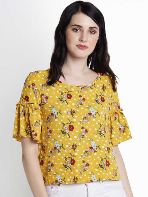 

Honey by Pantaloons Women Mustard Printed Top