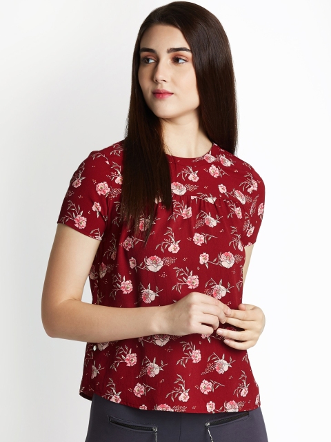 

Honey by Pantaloons Women Maroon Printed Top