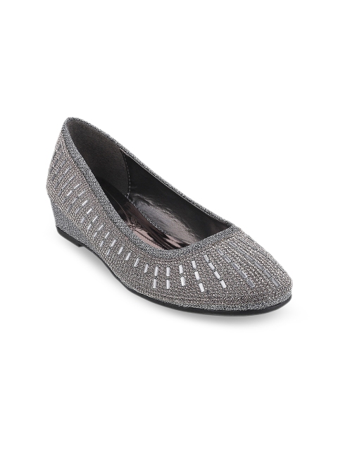 

Metro Women Silver-Toned Solid Synthetic Ballerinas