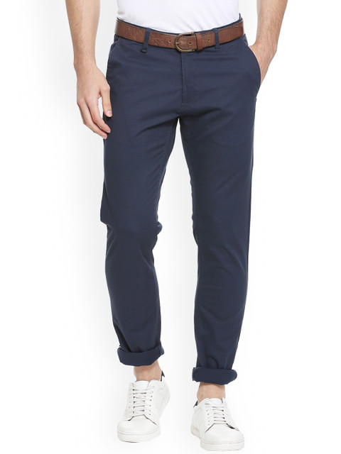 

Van Heusen Sport Men Navy Blue Slim Fit Solid Chinos