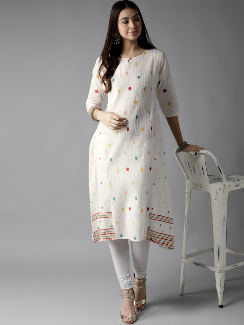

Moda Rapido Women Off-White Printed A-Line Kurta