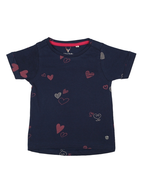 

Allen Solly Junior Girls Navy Blue Printed Round Neck T-shirt