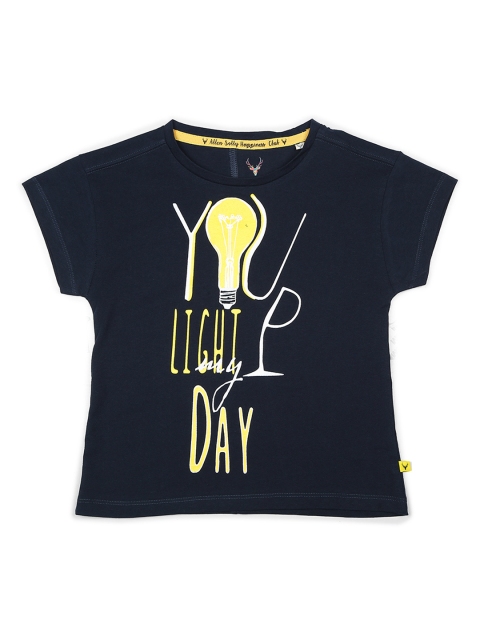 

Allen Solly Junior Girls Navy Blue Printed Round Neck T-shirt