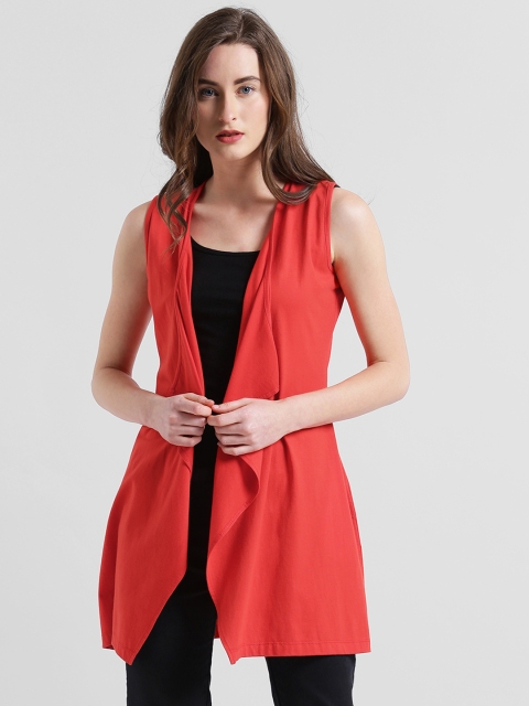 

Texco Red Solid Open Front Shrug