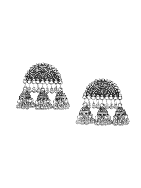 

Mali Fionna Silver-Plated Dome Shaped Jhumkas