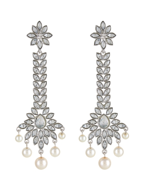 

Mali Fionna Silver-Toned Contemporary Drop Earrings