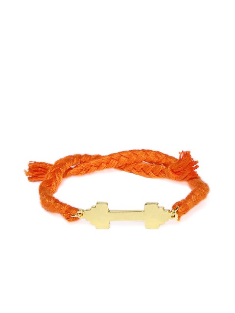 

Pipa Bella Men Gold-Plated & Orange 'Dumbbell' Rakhi