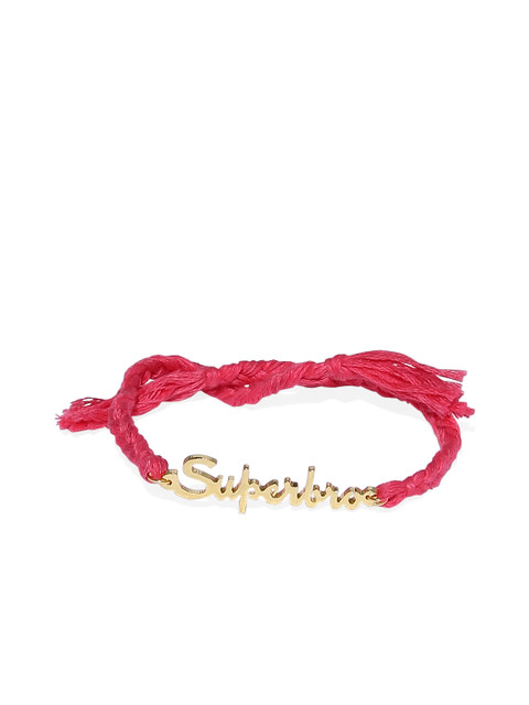 

Pipa Bella Men Gold-Plated & Pink 'Superbro' Rakhi
