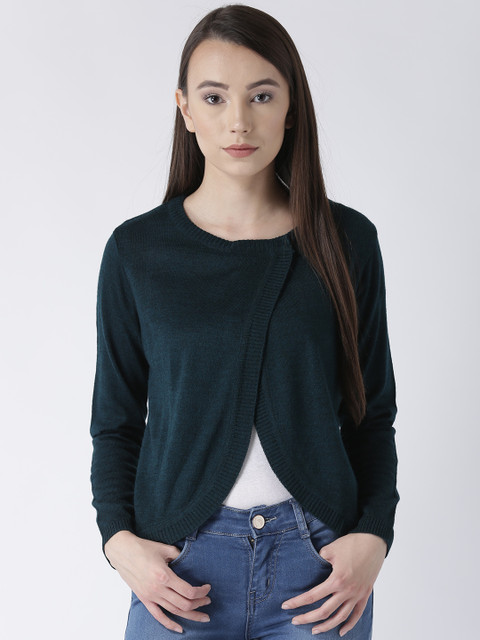 

Club York Blue Solid Open Front Shrug, Navy blue