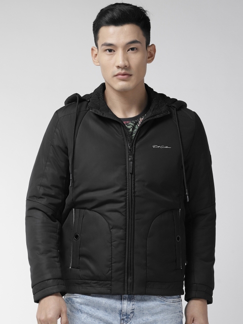 

Fort Collins Men Black Solid Detachable Hooded Padded Jacket