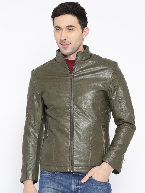 

Fort Collins Men Olive Green Solid Tailored Jacket