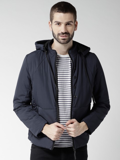 

Fort Collins Men Navy Blue Solid Padded Jacket