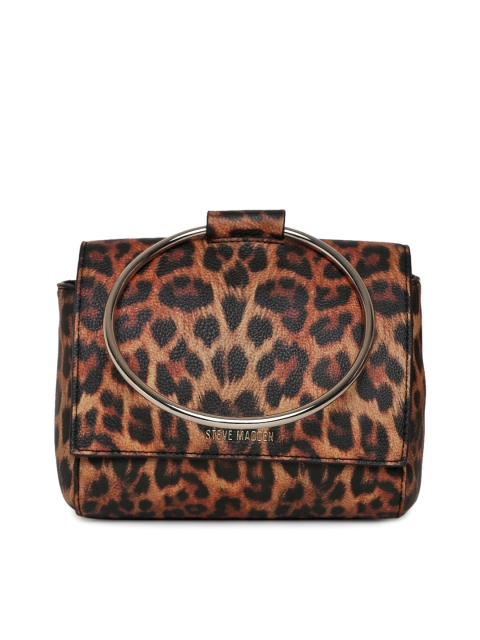 

Steve Madden Brown & Black Printed Handheld Bag