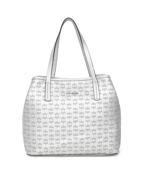 

Steve Madden Silver-Toned Printed Tote Bag