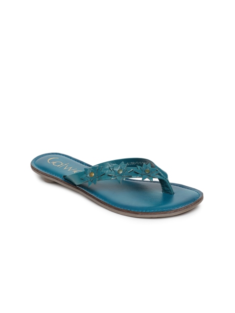 

Catwalk Women Teal Blue Solid Leather Open Toe Flats