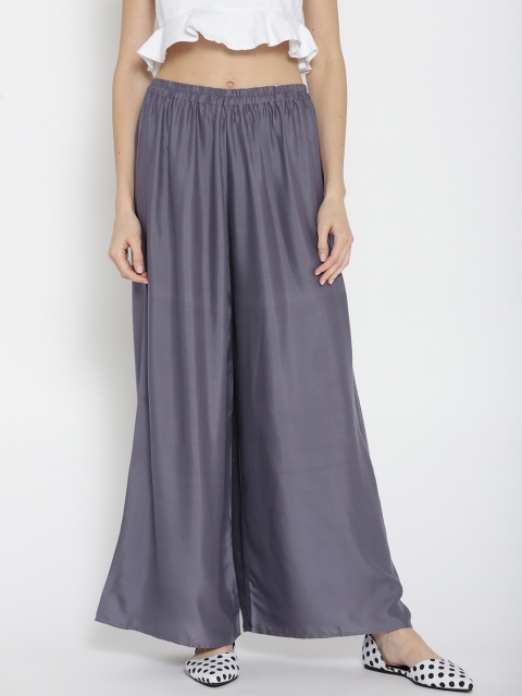 

ANTS Women Grey Solid Flared Palazzos