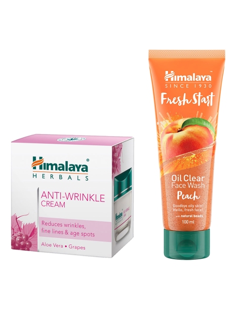 

Himalaya Unisex Anti-Wrinkle Cream & Fresh Start Oil Clear Peach Face Wash Set, White